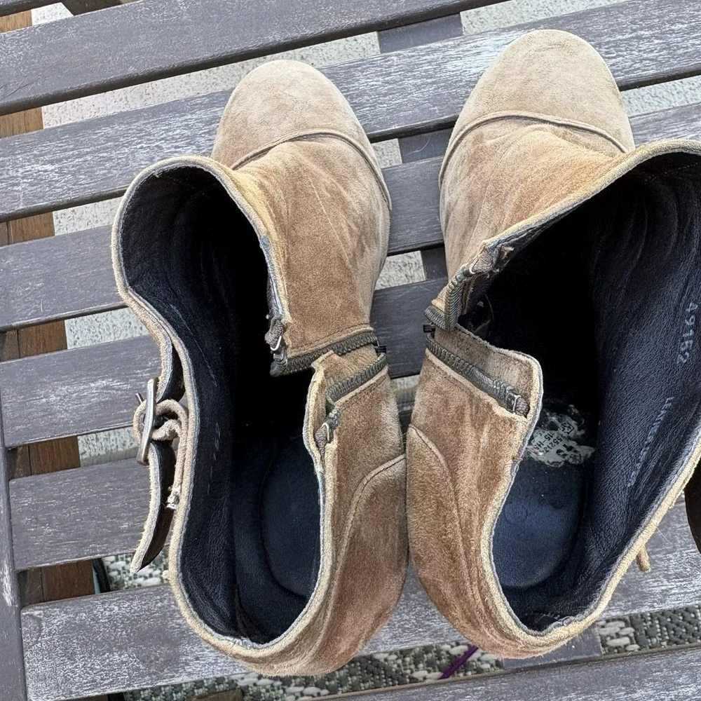 J. Crew Women's Greer Brown Leather Wedge Ankle Booties # 49152 Size ~10-10.5*